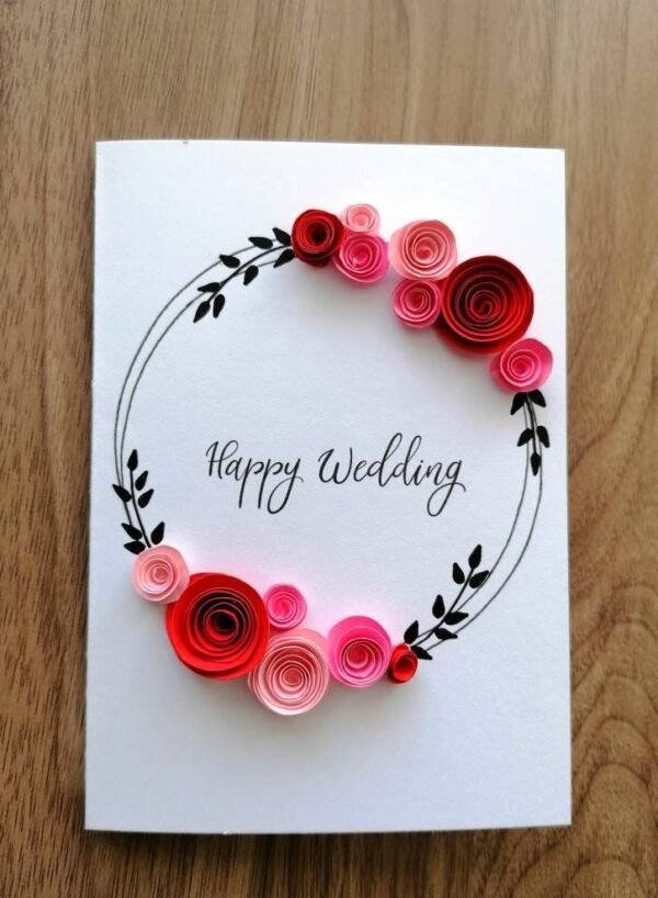 Handmade Wedding Card (Floral)